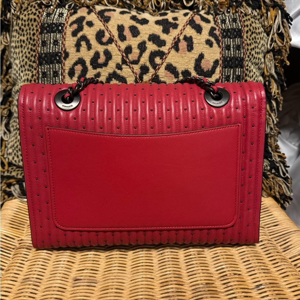 Coach Quilted Rivets Parker - Red Apple - Picture 3 of 7